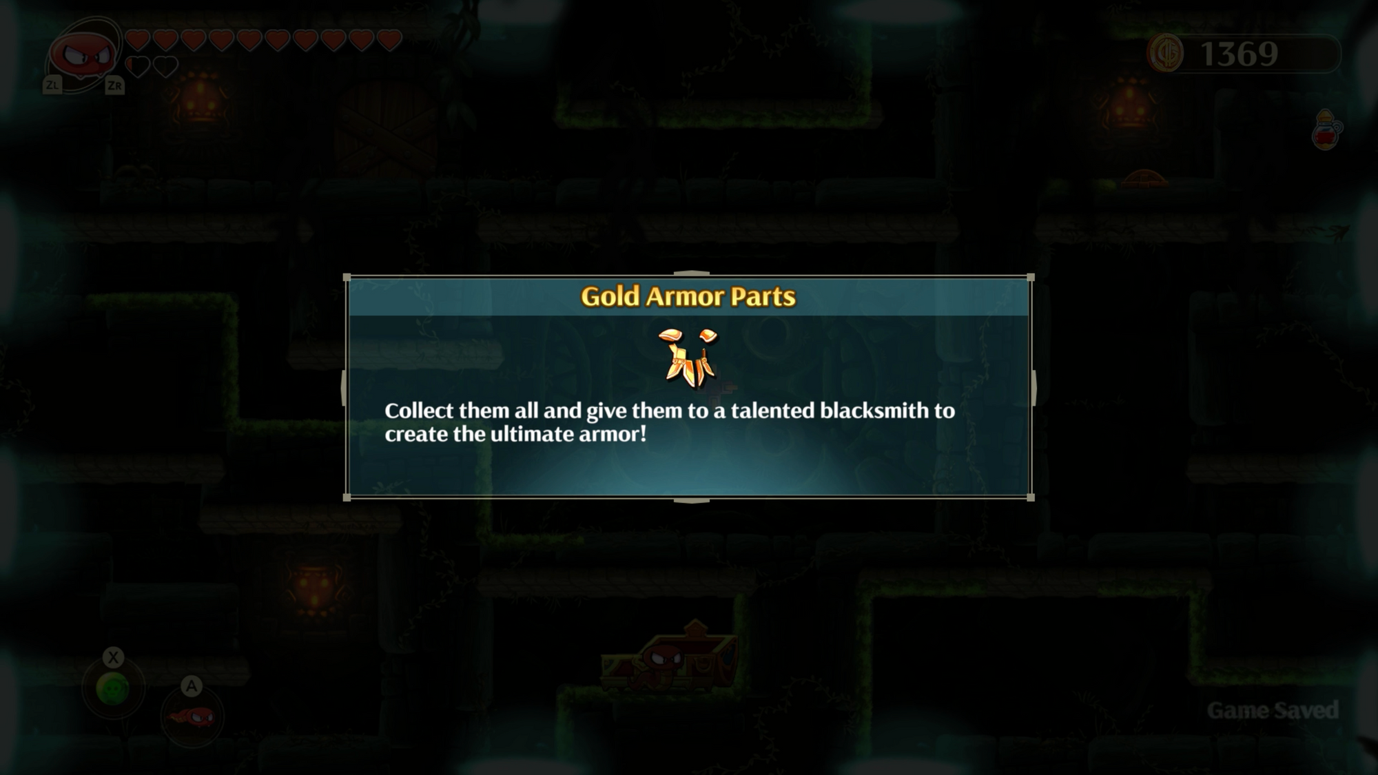 Monster Boy and the Cursed Kingdom Gold Armor Parts