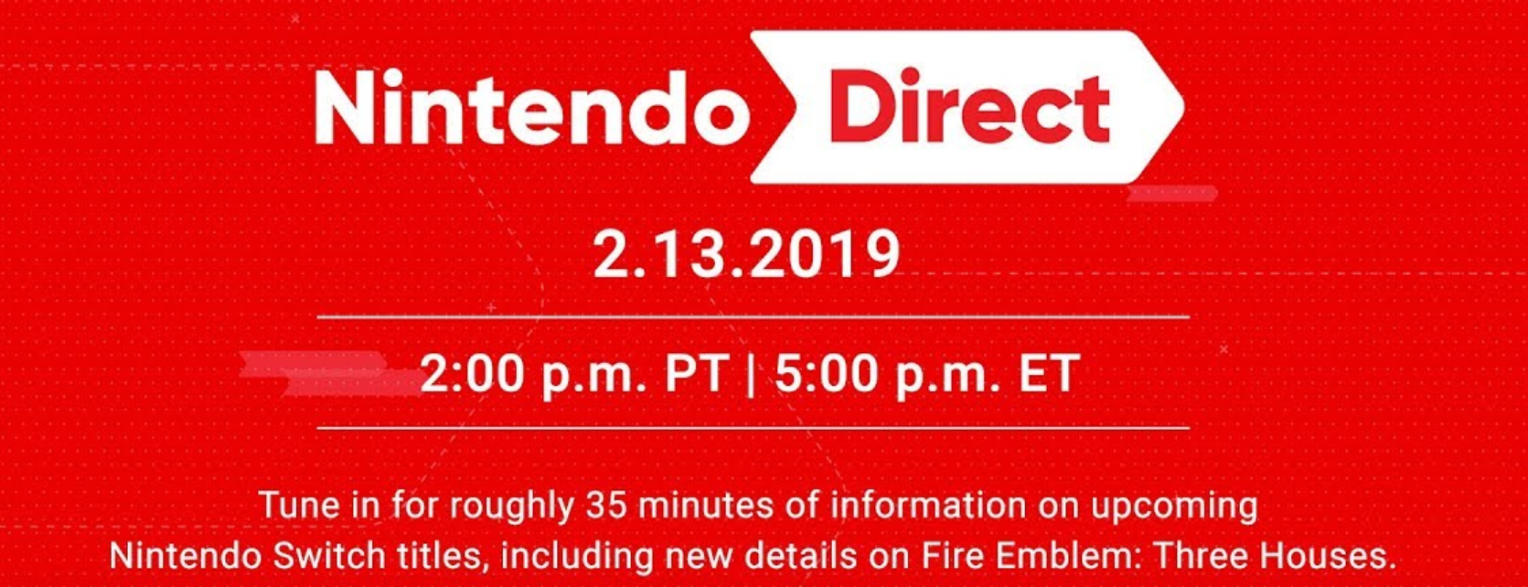 Nintendo Direct Confirmed for February 13 (Times in link)