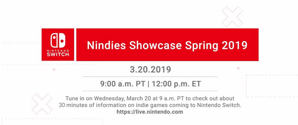 Nindies Showcase Announced for March 20th (Times in link)